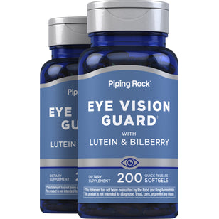 Lutein Bilberry Eye Vision Guard + Zeaxanthin, 200 Quick Release Softgels, 2 Bottles