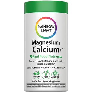 Magnesium Calcium + Real Food Nutrients, 180 Vegan Caplets