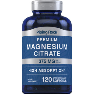 Magnesium Citrate, 375 mg (per serving), 120 Quick Release Softgels