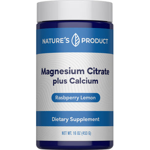 Magnesium Citrate plus Calcium Powder (Raspberry Lemon), 16 oz (453 g) Bottle