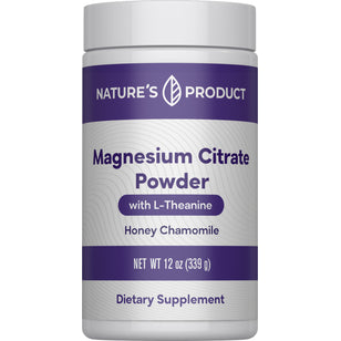 Magnesium Citrate Powder with L-Theanine (Honey Chamomile), 12 oz (339 g) Powder