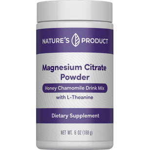 Magnesium Citrate Powder with L-Theanine (Honey Chamomile), 6 oz (168 g) Bottle