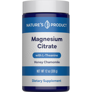 Magnesium Citrate with L-Theanine Powder (Honey Chamomile), 12 oz (339 g) Powder