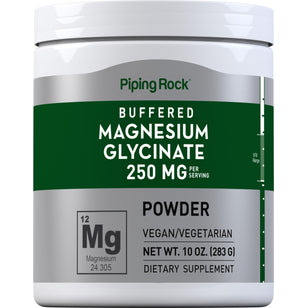 Magnesium Glycinate Powder, 250 mg (per serving), 10 oz (283 g) Bottle