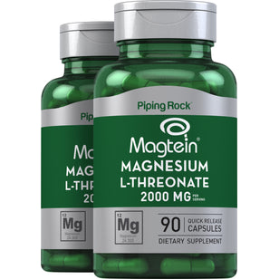Magnesium L-Threonate Magtein, 90 Quick Release Capsules, 2 Bottles