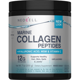 Marine Collagen Peptides + Hyaluronic Acid, MSM & C Powder, 7 oz (200 g) Powder
