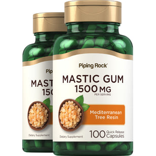 Mastic Gum, 1500 mg (per serving), 100 Quick Release Capsules, 2 Bottles
