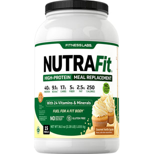 Meal Replacement Shake NutraFit (Gourmet Vanilla Cupcake), 2.28 lb (1.035 kg) Bottle