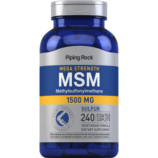 Mega MSM + Sulfur, 1500 mg, 240 Coated Caplets