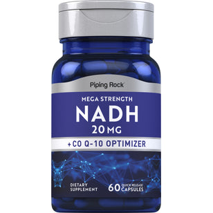 Mega Strength NADH + CoQ10 Optimizer, 20 mg, 60 Quick Release Capsules
