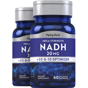 Mega Strength NADH + CoQ10 Optimizer, 20 mg, 60 Quick Release Capsules, 2 Bottles