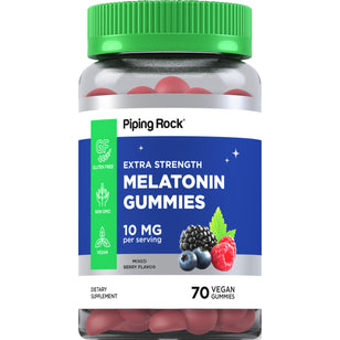 Melatonin (Delicious Mixed Berry), 10 mg (per serving), 70 Vegan Gummies