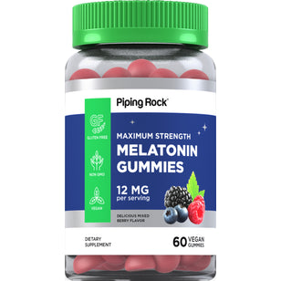 Melatonin (Delicious Mixed Berry), 12 mg, 60 Vegan Gummies