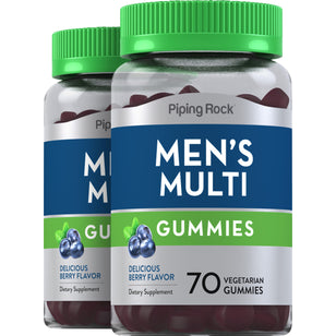 Men's Multivitamin + B-12 D3 & Zinc (Berry), 70 Vegetarian Gummies, 2 Bottles