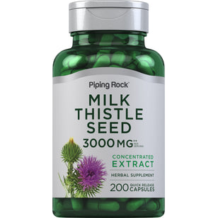 Milk Thistle Seed Extract, 3000 mg (per serving), 200 Quick Release Capsules