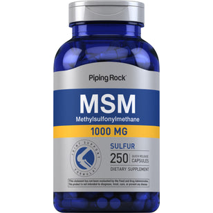 MSM + Sulfur, 1000 mg, 250 Quick Release Capsules