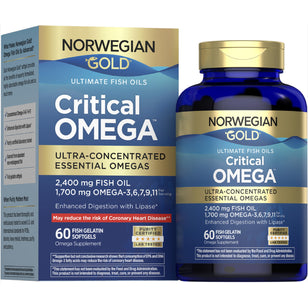 Norwegian Gold Critical Omega, 60 Fish Gelatin Softgels