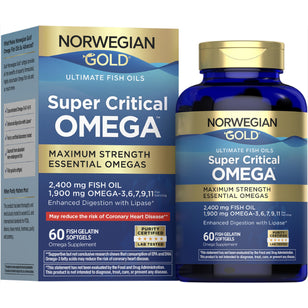 Norwegian Gold Super Critical Omega, 60 Fish Gelatin Softgels