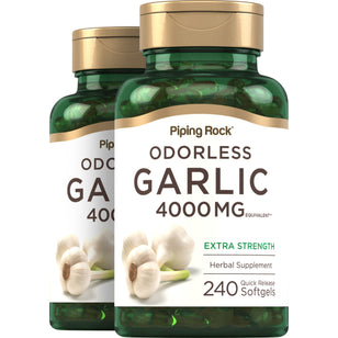 Odorless Garlic, 4000 mg, 240 Quick Release Softgels, 2 Bottles
