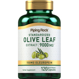 Olive Leaf Extract, 9000 mg, 120 Quick Release Capsules