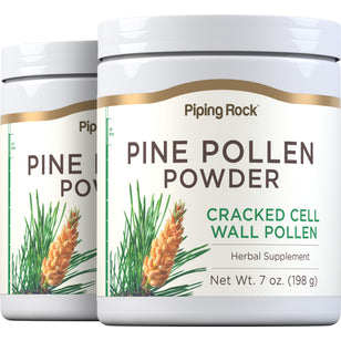 Pine Pollen Powder Wild Harvested Cell Wall Cracked, 7 oz (198 g) Bottles, 2 Bottles