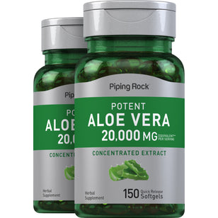 Potent Aloe Vera, 20,000 mg (per serving), 150 Quick Release Softgels, 2 Bottles