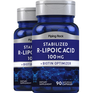 R-Fraction Alpha Lipoic Acid (Stabilized), 100 mg, 90 Quick Release Capsules, 2 Bottles
