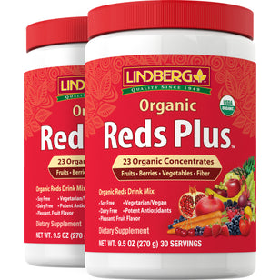 Reds Plus Organic Powder, 9.5 oz (270 g) Bottle, 2 Bottles