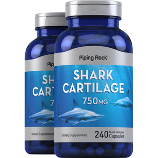 Shark Cartilage, 750 mg, 240 Quick Release Capsules, 2 Bottles