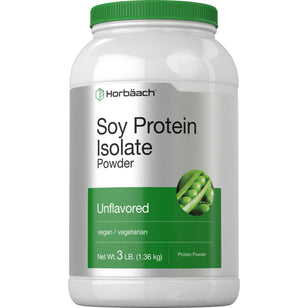 Soy Protein Isolate Powder Unflavored, 3 lb (1.362 kg) Bottle
