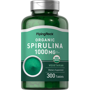 Spirulina (Organic), 1000 mg (per serving), 300 Vegetarian Tablets