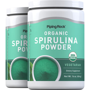 Spirulina Powder (Organic), 16 oz (454 g) Bottles, 2 Bottles