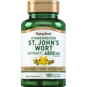 St. John's Wort 1.8% hypericin (Standardized Extract), 4800 mg (per serving), 180 Quick Release Capsules