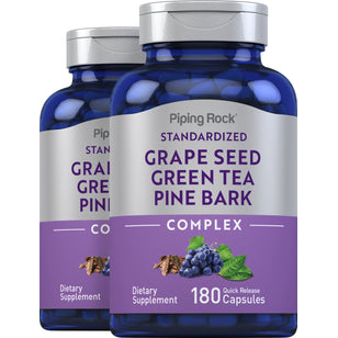 Standardized Grape seed, Green Tea & Pine Bark Complex, 180 Quick Release Capsules, 2 Bottles