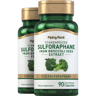 Sulforaphane (From Broccoli), 90 Quick Release Capsules, 2 Bottles