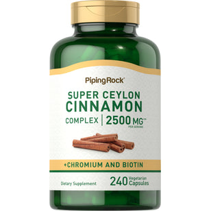 Super Ceylon Cinnamon Complex w/ Chromium & Biotin, 2500 mg (per serving), 240 Vegetarian Capsules
