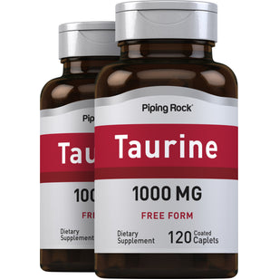 Taurine, 1000 mg, 120 Coated Caplets, 2 Bottles