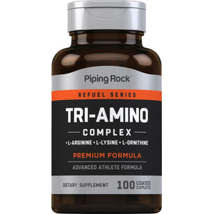 Tri Amino L-Arginine L-Ornithine L-Lysine, 100 Coated Caplets