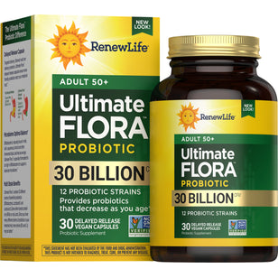 Ultimate Flora 50+ Probiotic 30 Billion, 30 Delayed Release Vegan Caps