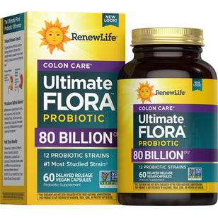 Ultimate Flora Colon Care Probiotic 80 Billion, 60 Delayed Release Vegan Caps