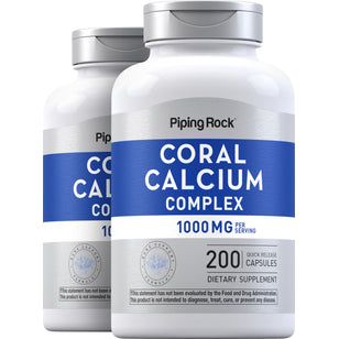 Ultra Coral Calcium Complex, 1000 mg, 200 Quick Release Capsules, 2 Bottles