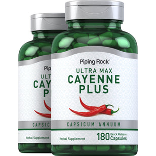 Ultra Max Cayenne Plus, 180 Quick Release Capsules, 2 Bottles