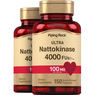 Ultra Nattokinase 4000 FU, 100 mg (per serving), 150 Quick Release Capsules, 2 Bottles