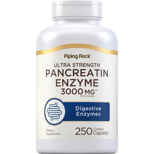 Ultra Strength Pancreatin Enzyme, 3000 mg (per serving), 250 Coated Caplets