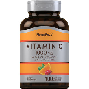 Vitamin C 1000 mg with Bioflavonoids & Rose Hips, 100 Quick Release Capsules