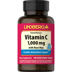 Vitamin C 1000 mg with Rose Hips (Timed Release), 100 Vegetarian Tablets