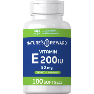 Vitamin E, 200 IU, 100 Softgels