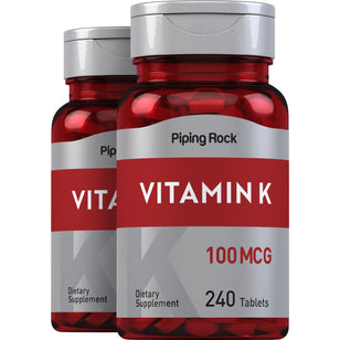 Vitamin K, 100 mcg, 240 Tablets, 2 Bottles
