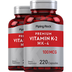 Vitamin K-2 with MK-4, 100 mcg, 220 Capsules, 2 Bottles