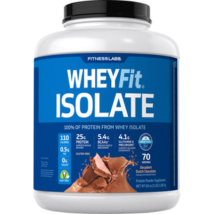 Whey Protein Isolate WheyFit (Decadent Dutch Chocolate), 5 lb (2.268 kg) Bottle